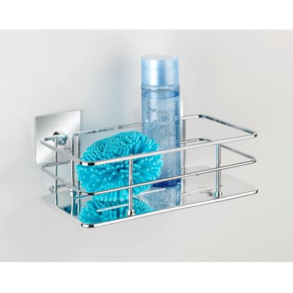 WENKO 23854800-Repisa TURBO-LOC QUADRO ED. 24x14,5 cm acero inoxidable/cromo brillante