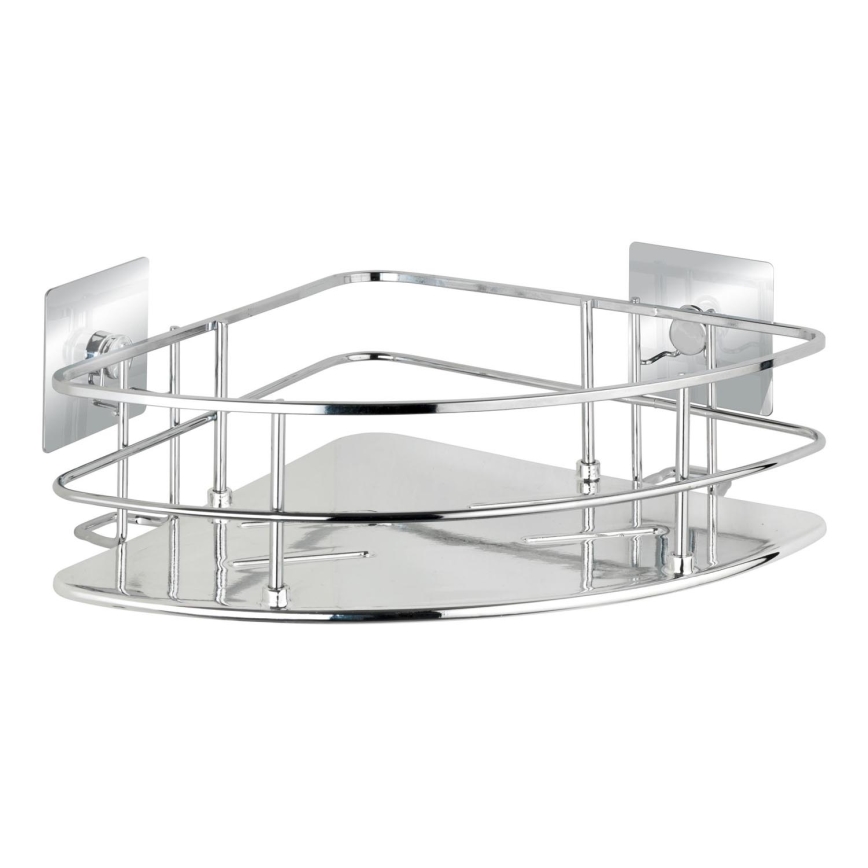 WENKO 23856800-Repisa TURBO-LOC QUADRO ED. 27,5 x 19,3 cm, acero inoxidable/cromo brillante