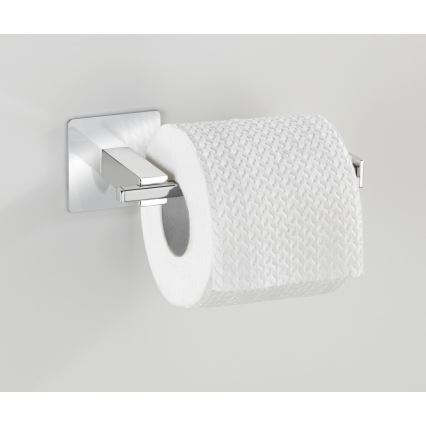WENKO 23859800 - Soporte para papel higiénico TURBO-LOC QUADRO ED 16,5x6,5 cm acero inoxidable