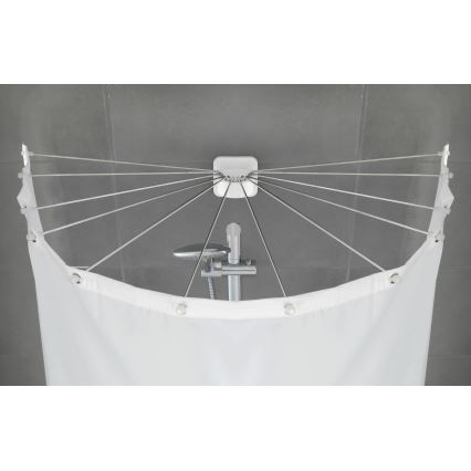 WENKO 23863100 - Soporte de ducha 96x72 cm acero inoxidable/blanco