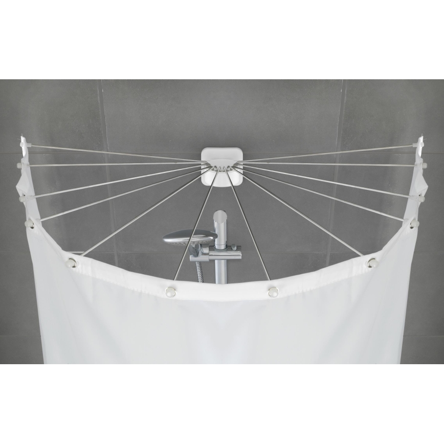 WENKO 23863100 - Soporte de ducha 96x72 cm acero inoxidable/blanco