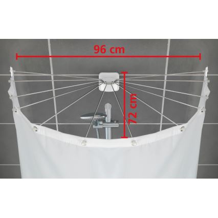 WENKO 23863100 - Soporte de ducha 96x72 cm acero inoxidable/blanco