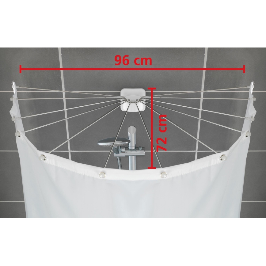WENKO 23863100 - Soporte de ducha 96x72 cm acero inoxidable/blanco