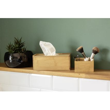 WENKO 23925100 - Dispensador de pañuelos TERRA 25x13 cm marrón