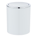 WENKO 23930100 - Papelera INCA 14x16,8 cm blanco/cromo brillante