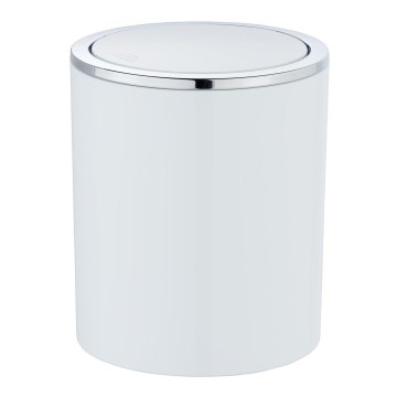 WENKO 23930100 - Papelera INCA 14x16,8 cm blanco/cromo brillante