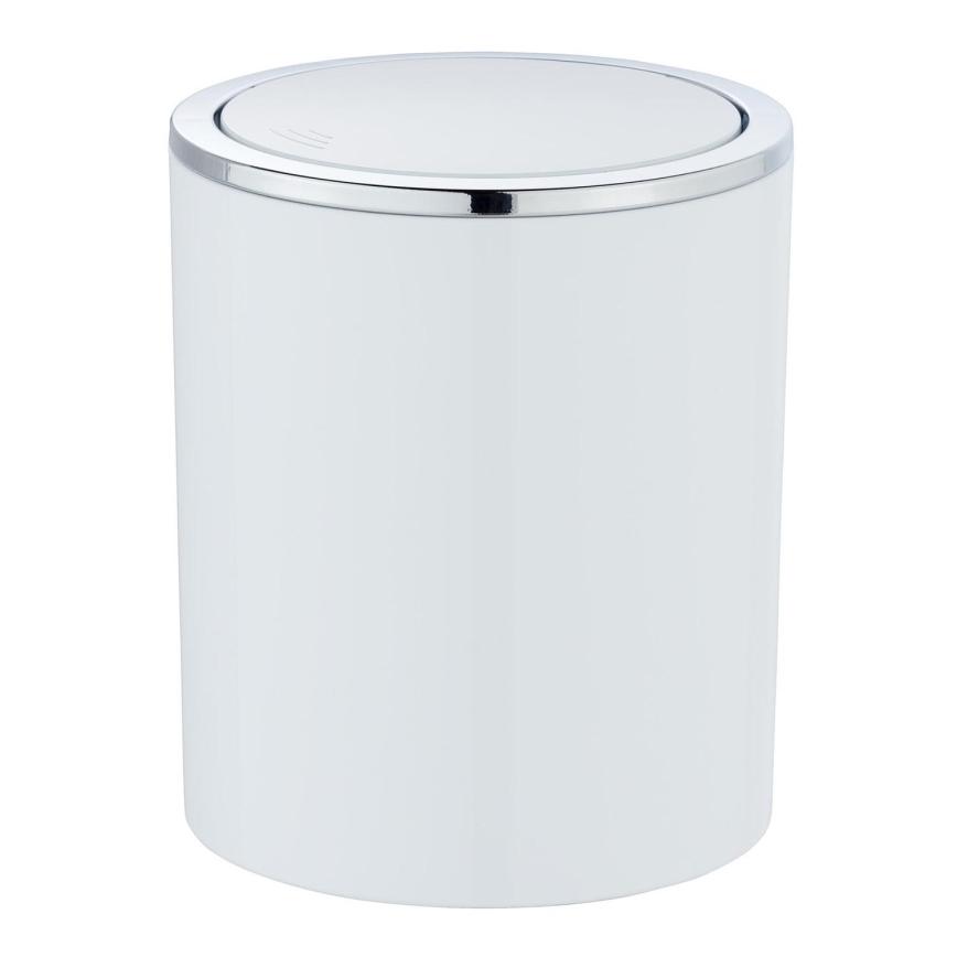 WENKO 23930100 - Papelera INCA 14x16,8 cm blanco/cromo brillante