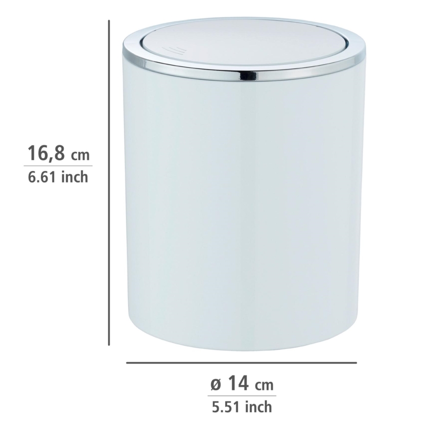 WENKO 23930100 - Papelera INCA 14x16,8 cm blanco/cromo brillante