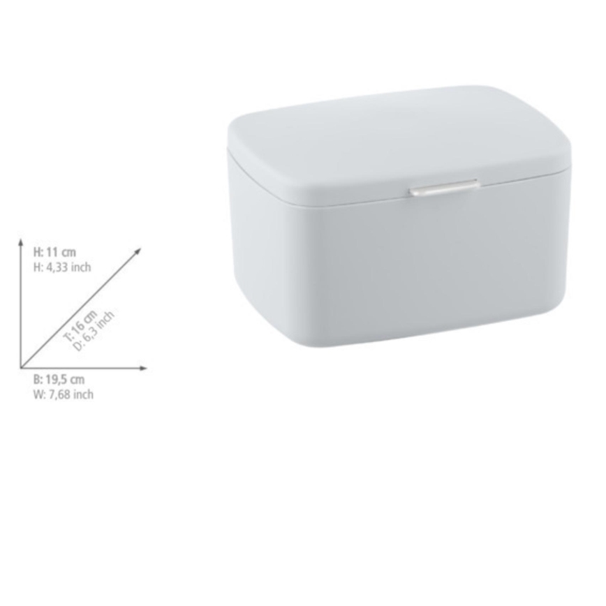 WENKO 23960100 - Caja BARCELONA 19,5x16 cm blanco/cromo brillante