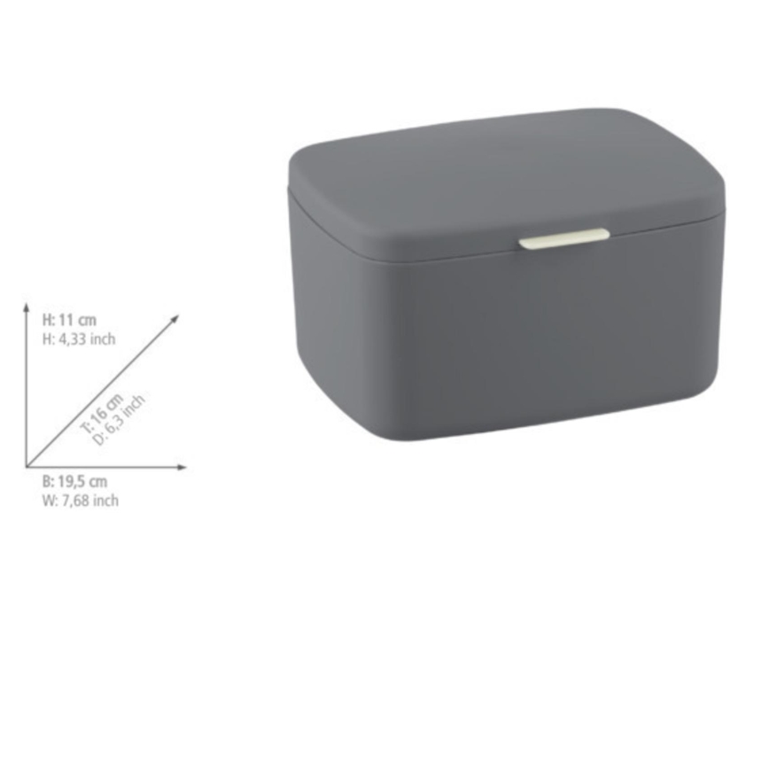 WENKO 23981100 - Caja BARCELONA 19,5x16 cm antracita/cromado brillante