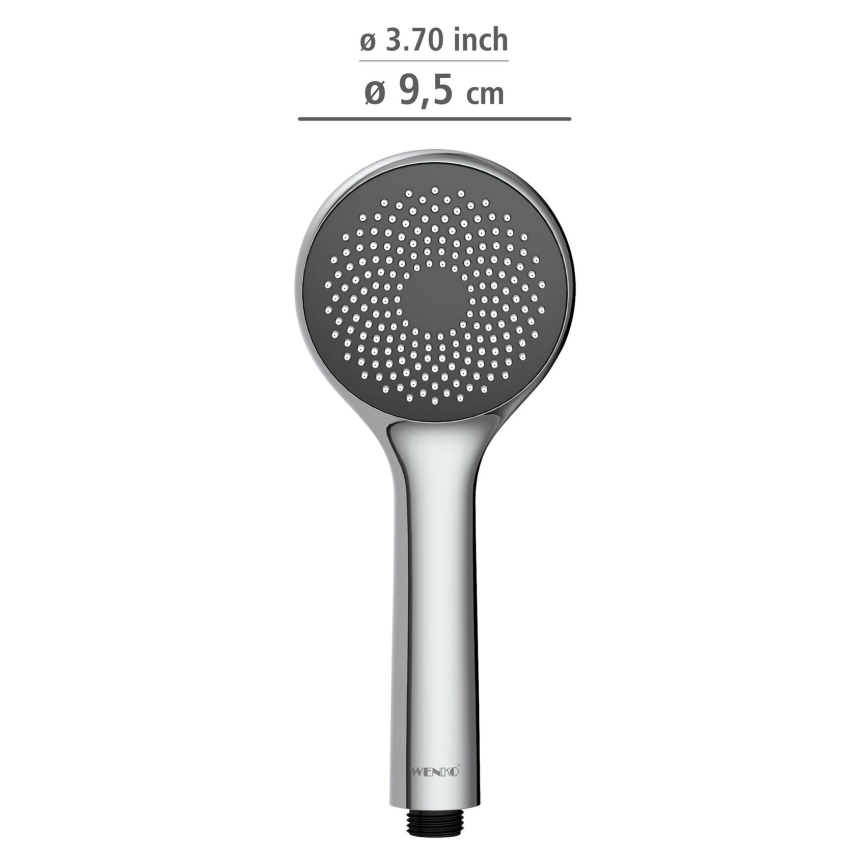 WENKO 23991100 - Cabezal de ducha WATERSAVING SYSTEM 9,5x9,5 cm cromo brillante/gris