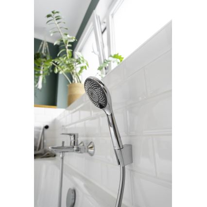 WENKO 23992100 - Cabezal de ducha Sistema de ahorro de agua 9,5 x 9,5 cm, cromo brillante/gris