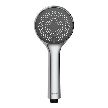 WENKO 23992100 - Cabezal de ducha Sistema de ahorro de agua 9,5 x 9,5 cm, cromo brillante/gris