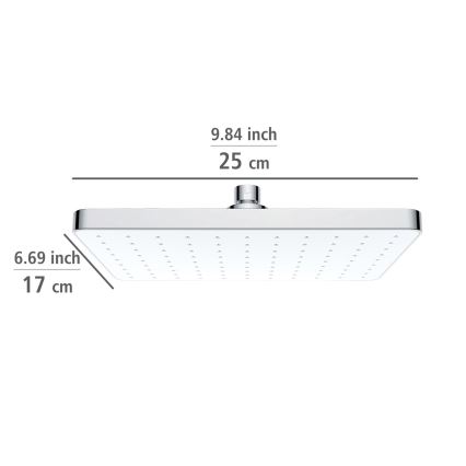 WENKO 24001100 - Cabezal de ducha con sistema de limpieza automática 25x17 cm cromo brillante/blanco
