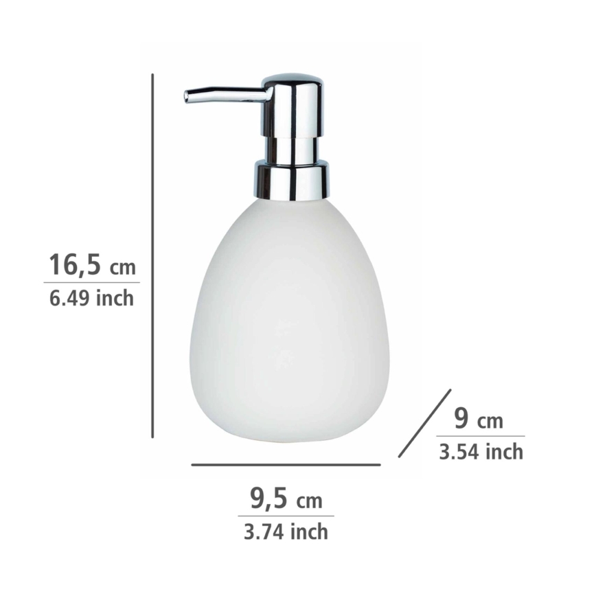 WENKO 24011100 - Dispensador de jabón POLARIS de 390 ml, blanco