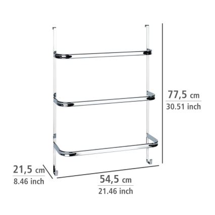 WENKO 24025100 - Soporte para toallas IRPINIA 54,5 x 77,5 cm cromo brillante