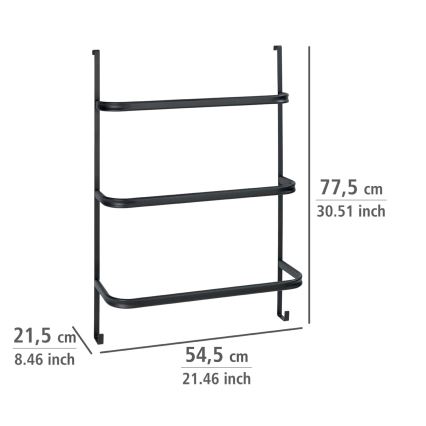 WENKO 24026100 - Toallero IRPINIA 54,5 x 77,5 cm negro