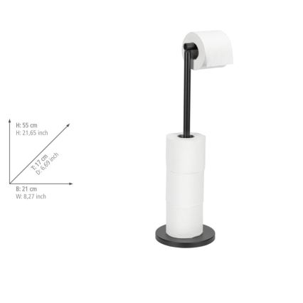 WENKO 24034100 - Soporte para papel higiénico 21x55 cm negro/plateado
