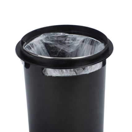 WENKO 24035100 - Papelera LEMAN 17 x 25 cm acero inoxidable/negro