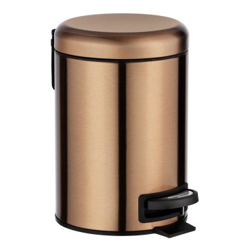 WENKO 24036100 - Papelera LEMAN 17x25 cm acero inoxidable/cobre/negro