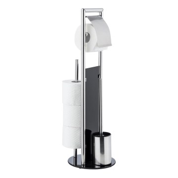WENKO 24075800 - Set para WC RAVINA 20x707 cm acero inoxidable/plateado/negro