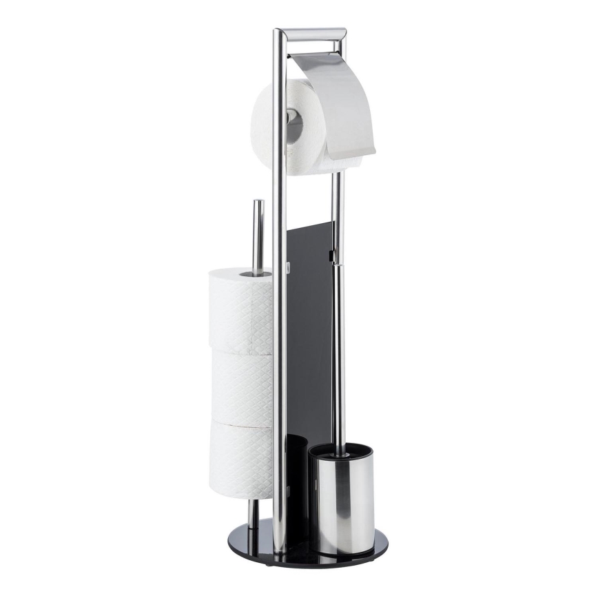 WENKO 24075800 - Set para WC RAVINA 20x707 cm acero inoxidable/plateado/negro