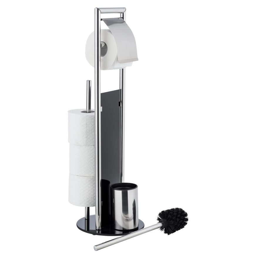 WENKO 24075800 - Set para WC RAVINA 20x707 cm acero inoxidable/plateado/negro