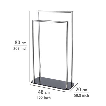 WENKO 24076800 - Toallero RAVINA 48x80 cm acero inoxidable/plateado/negro