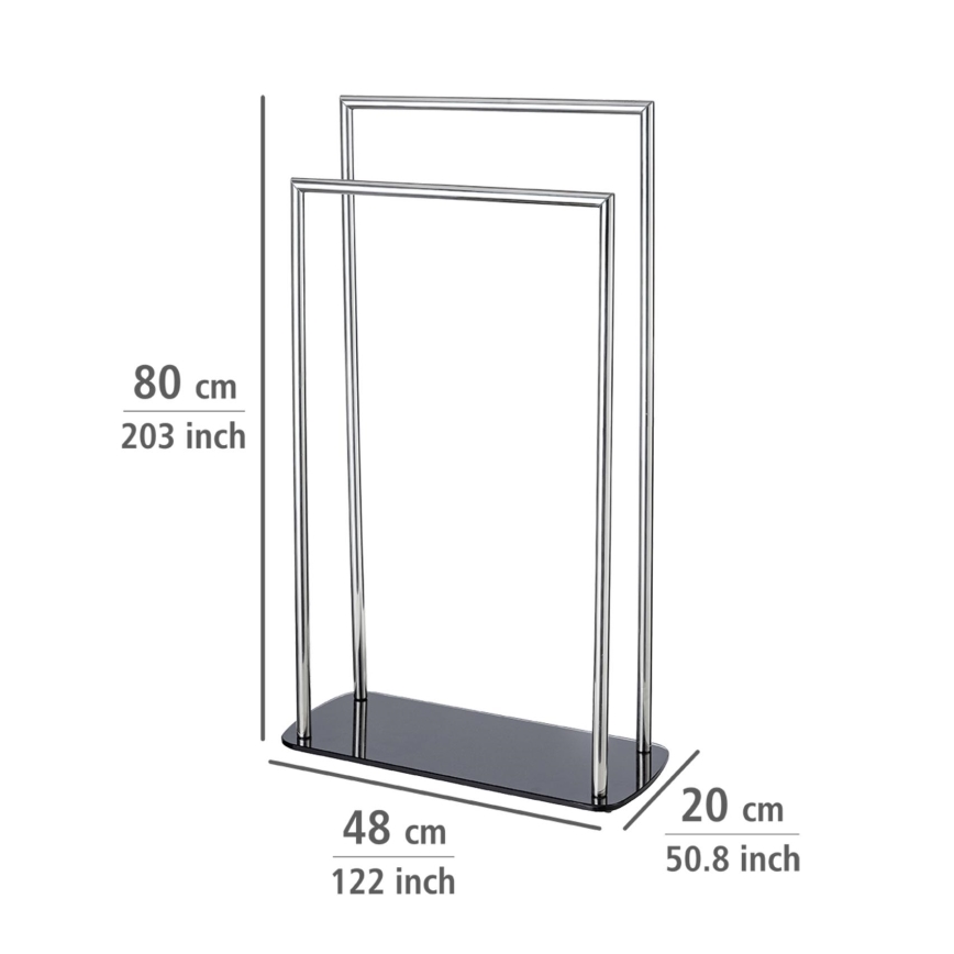 WENKO 24076800 - Toallero RAVINA 48x80 cm acero inoxidable/plateado/negro