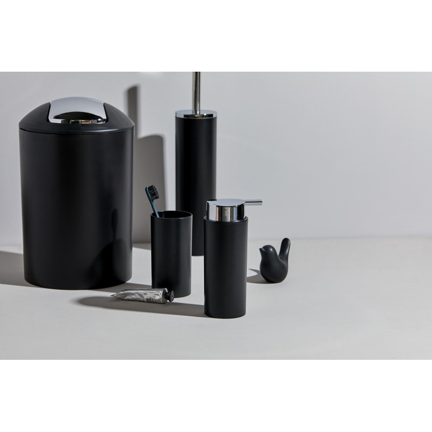 WENKO 24078800 - Set CALVO 6,5x13 cm negro/cromo brillante