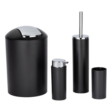 WENKO 24078800 - Set CALVO 6,5x13 cm negro/cromo brillante