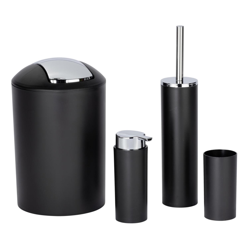 WENKO 24078800 - Set CALVO 6,5x13 cm negro/cromo brillante