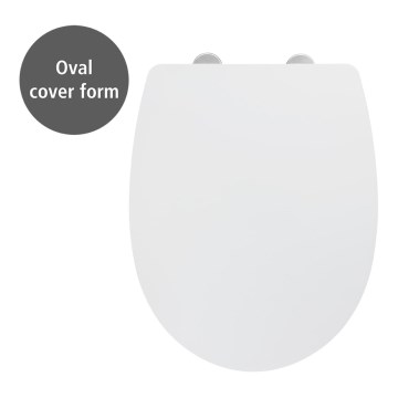 WENKO 24080800-WC Asiento de inodoro TAVOLA 36,5 x 45 cm blanco brillante, cromo