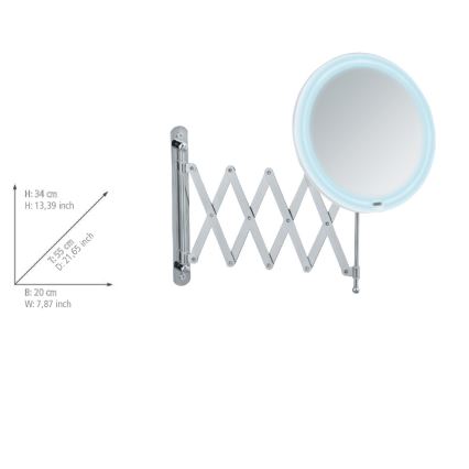 WENKO 24102100 - Espejo BARONA 20x34 cm cromo brillante