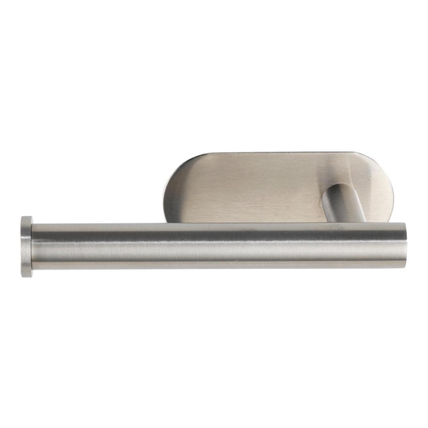 WENKO 24166100 - Portarrollos para papel higiénico TURBO-LOC OREA MATT 16x7 cm acero inoxidable/plateado