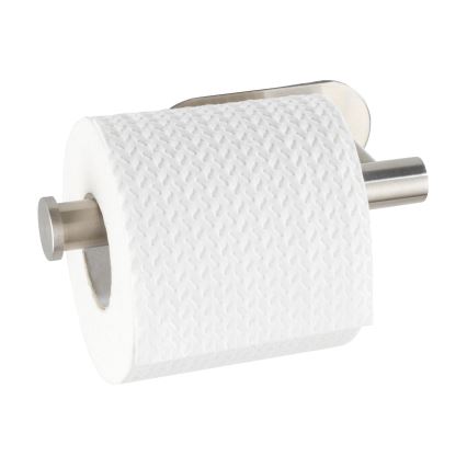 WENKO 24166100 - Portarrollos para papel higiénico TURBO-LOC OREA MATT 16x7 cm acero inoxidable/plateado