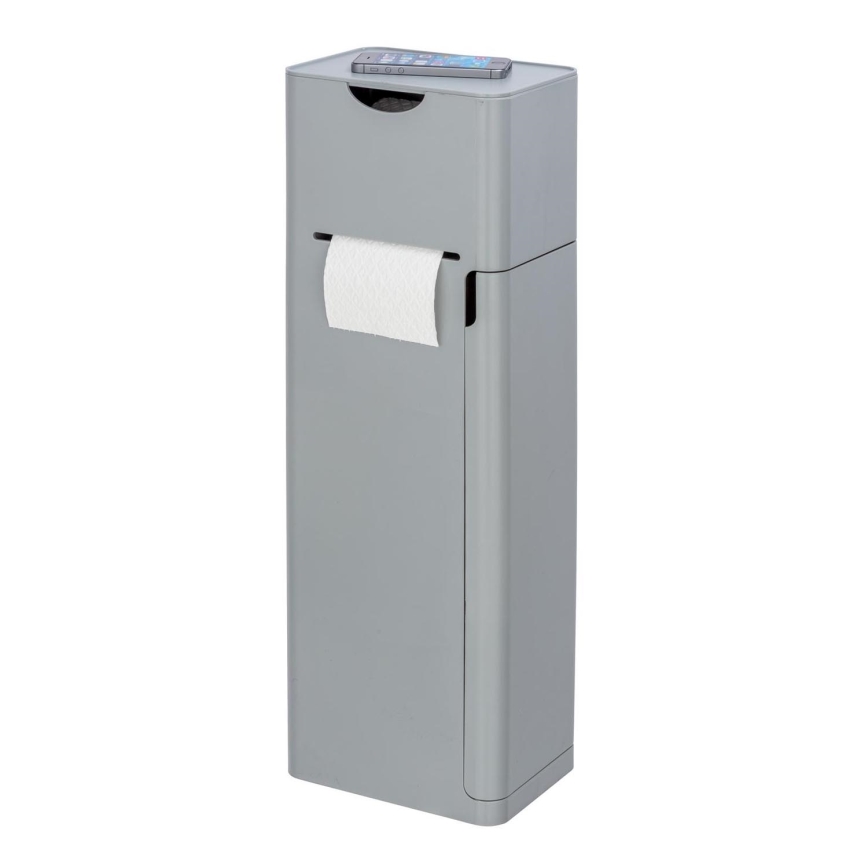 WENKO 24213100 - Cepillo de inodoro IMON 20x58,5 cm gris