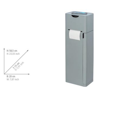 WENKO 24213100 - Cepillo de inodoro IMON 20x58,5 cm gris