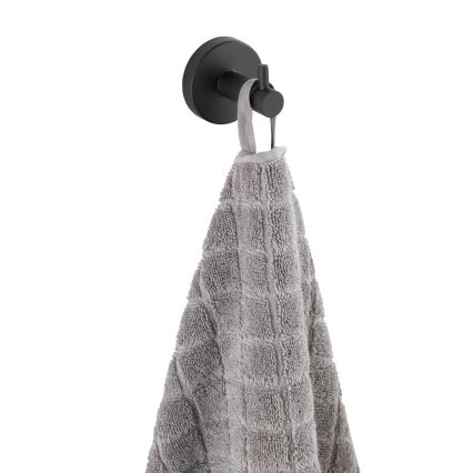 WENKO 24232100-Gancho BOSIO BLACK 5,5x5,5 cm acero inoxidable/plateado