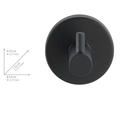 WENKO 24232100-Gancho BOSIO BLACK 5,5x5,5 cm acero inoxidable/plateado
