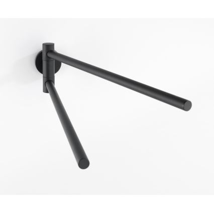 WENKO 24238100-Toallero BOSIO BLACK 5,5x43 cm acero inoxidable/plateado