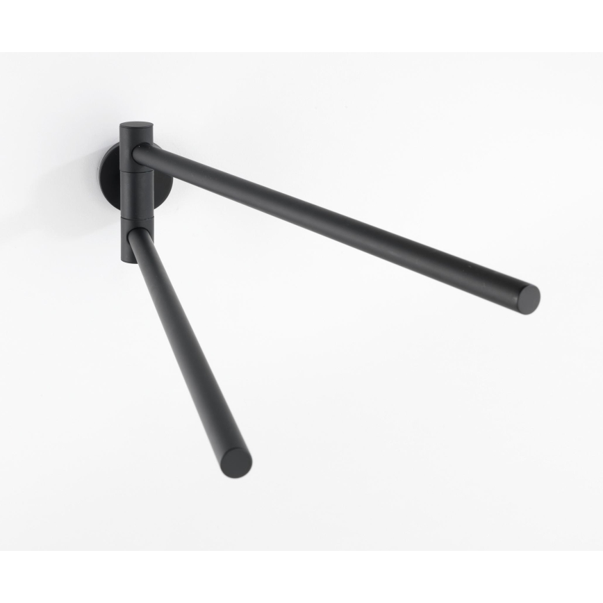 WENKO 24238100-Toallero BOSIO BLACK 5,5x43 cm acero inoxidable/plateado