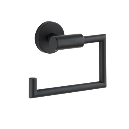 WENKO 24240100-Portarrollos de papel higiénico BOSIO BLACK 15x10,5 cm acero inoxidable/plateado
