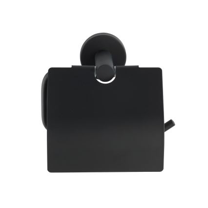 WENKO 24241100-Soporte para papel higiénico BOSIO BLACK 15x13,5 cm acero inoxidable/plateado