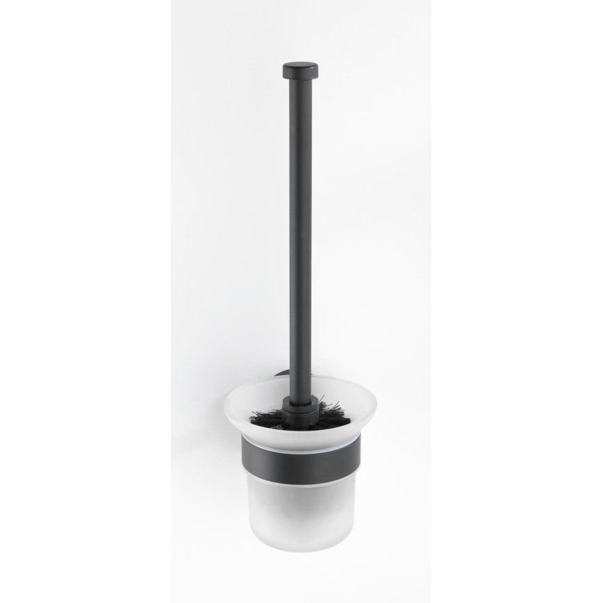 WENKO 24243100-WC cepillo para WC BOSIO BLACK 10x35 cm acero inoxidable/plateado/satinado