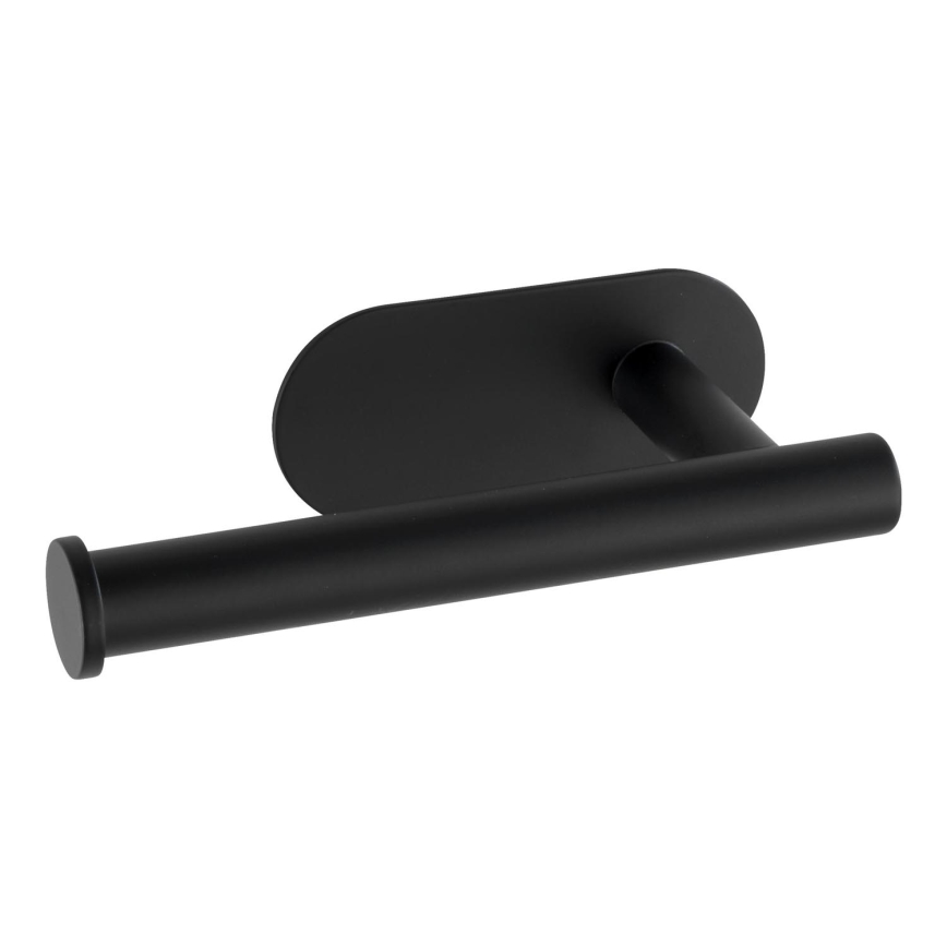 WENKO 24287100 - Soporte para papel higiénico TURBO-LOC OREA BLACK 16x7 cm acero inoxidable/negro