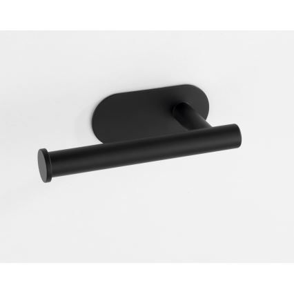 WENKO 24287100 - Soporte para papel higiénico TURBO-LOC OREA BLACK 16x7 cm acero inoxidable/negro