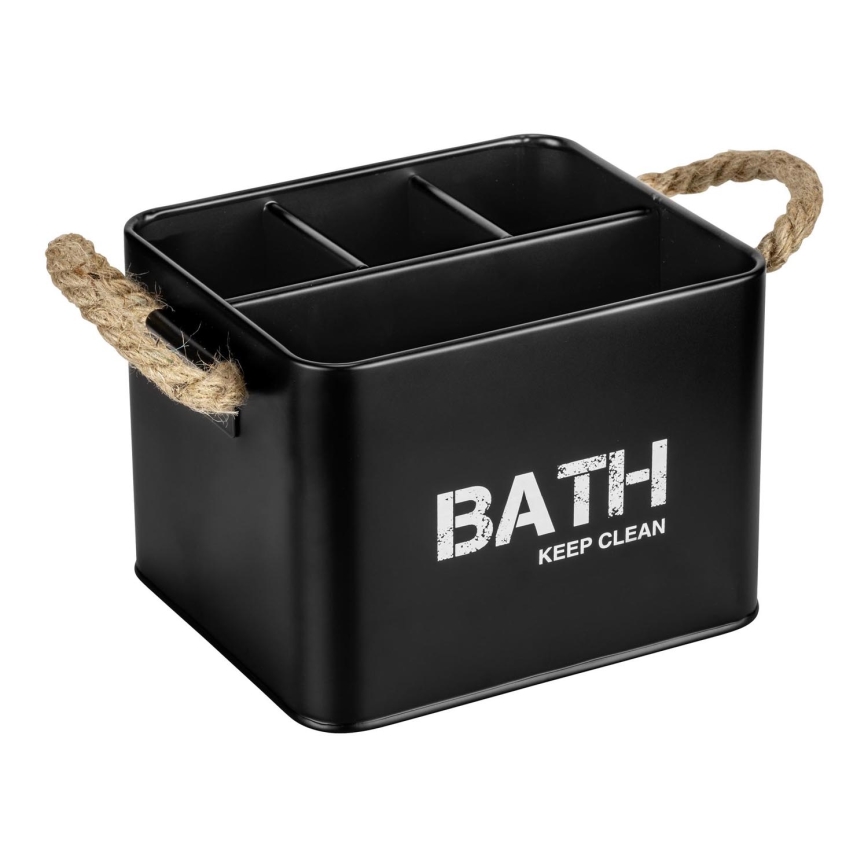 WENKO 24328100 - Caja de almacenamiento GARA 19x13 cm negra