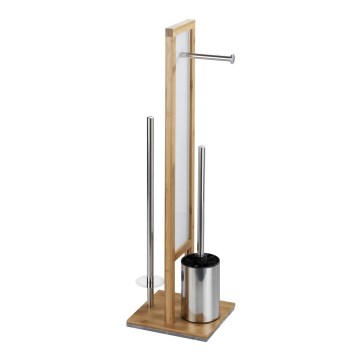 WENKO 24391100 - Escobilla para WC RIVALTA 18x70 cm marrón/blanco/negro