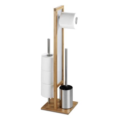 WENKO 24391100 - Escobilla para WC RIVALTA 18x70 cm marrón/blanco/negro